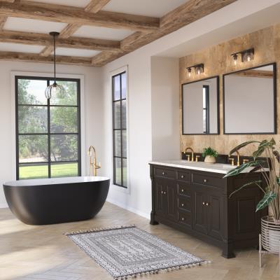 Glint 15.5" Wide 2-Light Vanity (2-Light Vanity - Dark Bronze with Clear and Clear Seeded Glass)