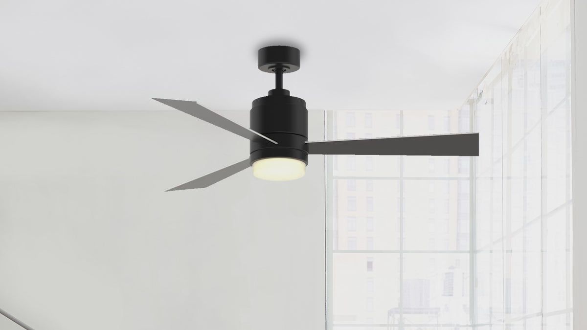 Fanimation LP8277LBL Pylon - 48 inch - BL with BL/SL Blades and LED LK: 360-degree spin video [Fanimation-LP8277LBL|CUSTOM|14]
