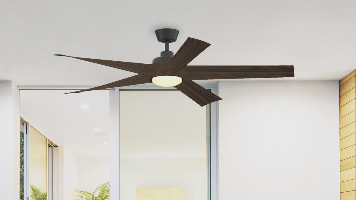 Fanimation LP7614LAZ Radius - 60 inch - AZ with Bourbon Blades and LED LK: 360-degree spin video [Fanimation-LP7614LAZ|CUSTOM|14]