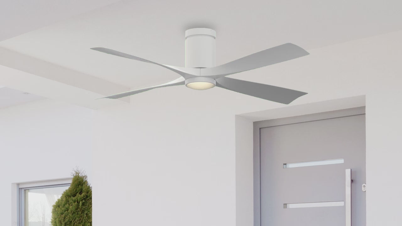 Fanimation LP6804LMW AireFlush - 52 inch - MW with MW Blades and LED LK: 360-degree spin video [Fanimation-LP6804LMW|CUSTOM|13]