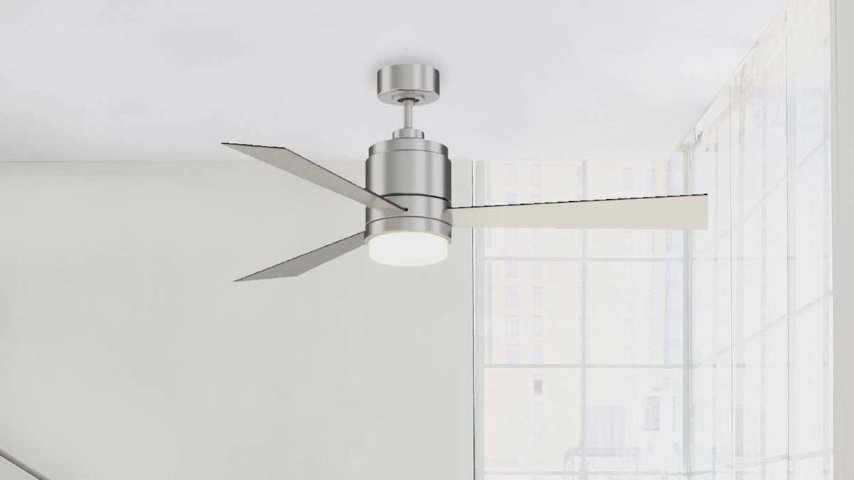 Fanimation LP8277LBN Pylon - 48 inch - BN with BL/GRY Blades and LED LK: 360-degree spin video [Fanimation-LP8277LBN|CUSTOM|15]