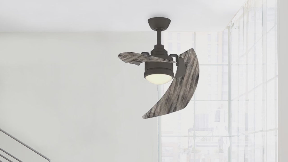 Fanimation LP8066LGR AireDuo - 48 inch - GR with WE Blades and LED LK: 360-degree spin video [Fanimation-LP8066LGR|CUSTOM|14]