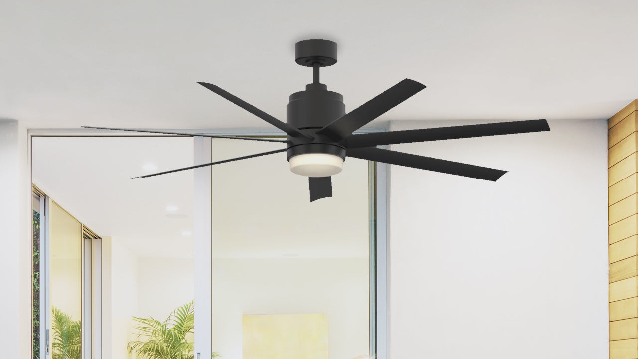 Fanimation LP8377LBL Blitz - 56 inch - BL with BL Blades and LED LK: 360-degree spin video [Fanimation-LP8377LBL|CUSTOM|13]