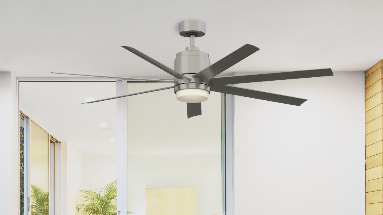 Fanimation LP8377ALBN Blitz - 56 inch - BN with GRY Blades and CCT LED LK: 360-degree spin video [Fanimation-LP8377ALBN|CUSTOM|12]