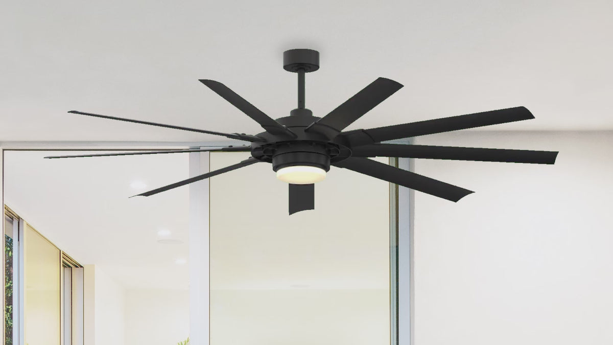 Fanimation LP8147SLBL Slinger - 72 inch - BL with BL Blades and LED LK: 360-degree spin video [Fanimation-LP8147SLBL|CUSTOM|14]