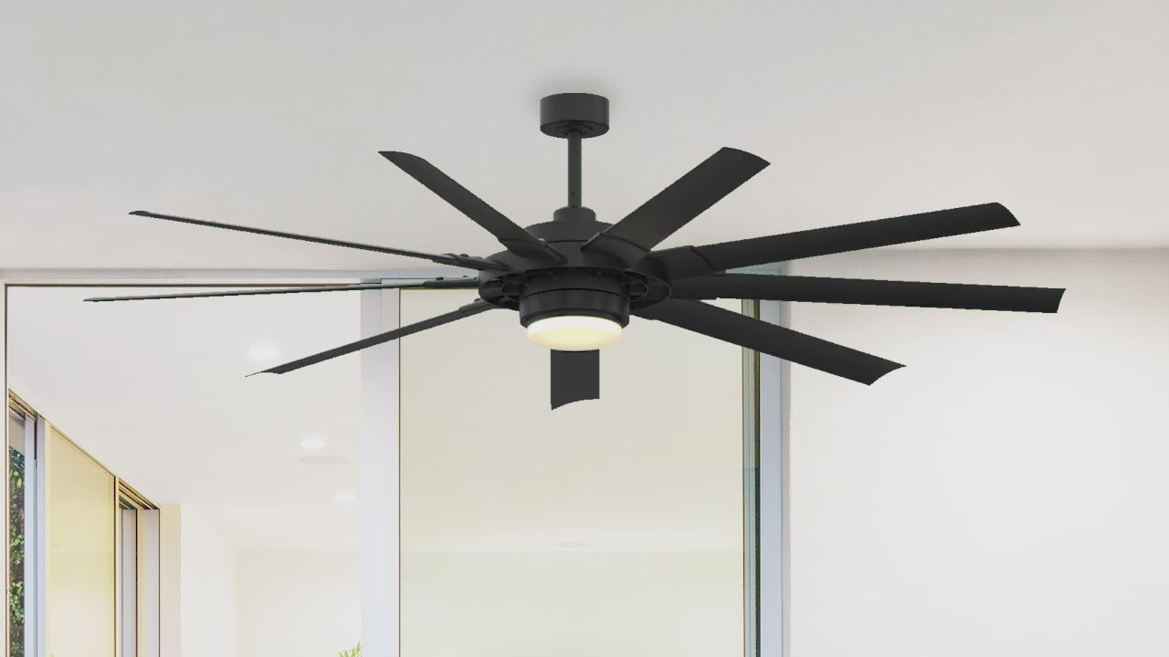 Fanimation LP8147SLBL Slinger - 72 inch - BL with BL Blades and LED LK: 360-degree spin video [Fanimation-LP8147SLBL|CUSTOM|14]