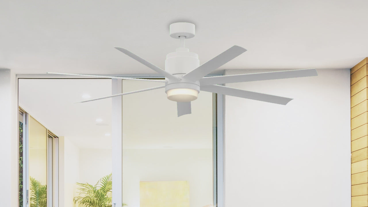 Fanimation LP8377LMW Blitz - 56 inch - MW with MW Blades and LED LK: 360-degree spin video [Fanimation-LP8377LMW|CUSTOM|14]