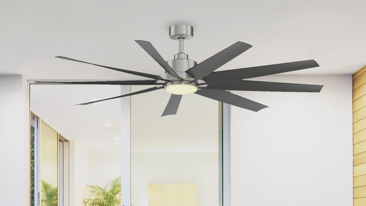 Fanimation LP6864LBN SixtyFour - 64 inch - BN with BL Blade and LED LK: 360-degree spin video [Fanimation-LP6864LBN|CUSTOM|15]