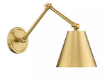 Regent 7.5 in. 1-Light Modern Gold Wall Sconce with Modern Gold Steel Shade