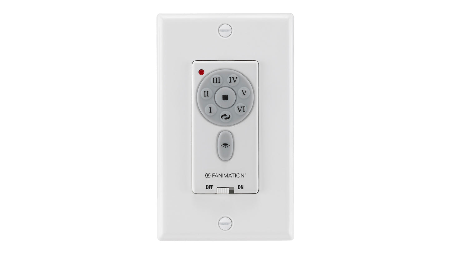 Fanimation 6-Speed DC Motor Fan & Light Wall Control with Reversing and Infinite Light Levels for DC Ceiling Fans