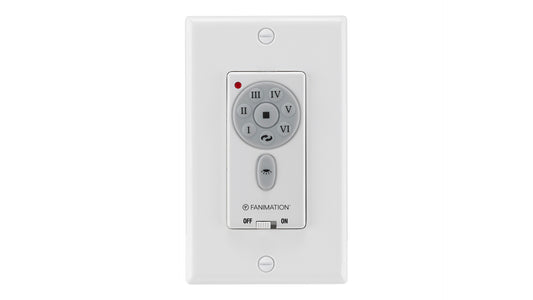 Fanimation 6-Speed DC Motor Fan & Light Wall Control with Reversing and Infinite Light Levels for DC Ceiling Fans