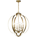 Six Light Foyer Chandelier from the Voleta Collection in Natural Brass Finish by Kichler