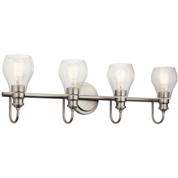 Four Light Bath from the Greenbrier Collection in Brushed Nickel Finish by Kichler