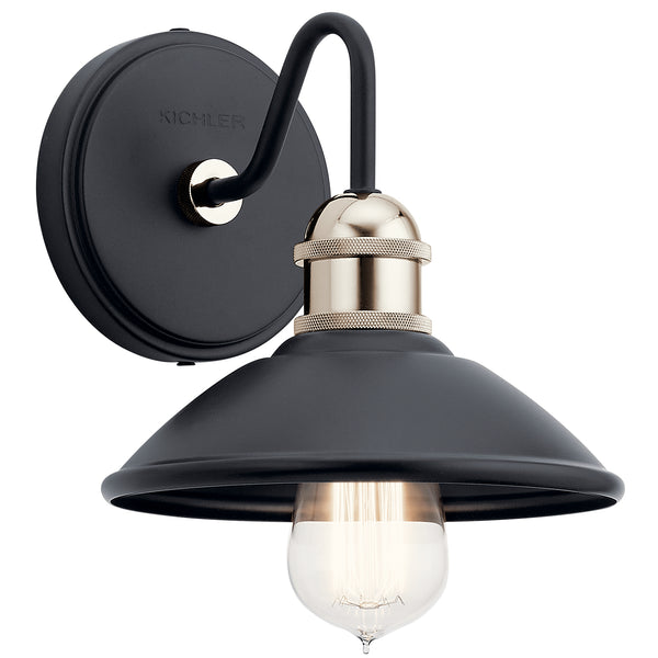 Kichler - 45943BK - One Light Wall Sconce - Clyde - Black from Lighting & Bulbs Unlimited in Charlotte, NC