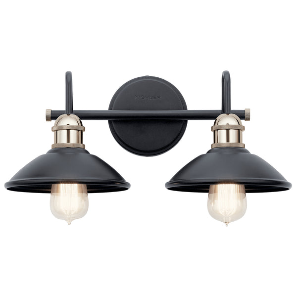 Two Light Bath from the Clyde Collection in Black Finish by Kichler