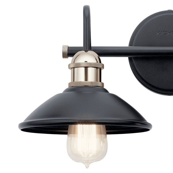 Two Light Bath from the Clyde Collection in Black Finish by Kichler