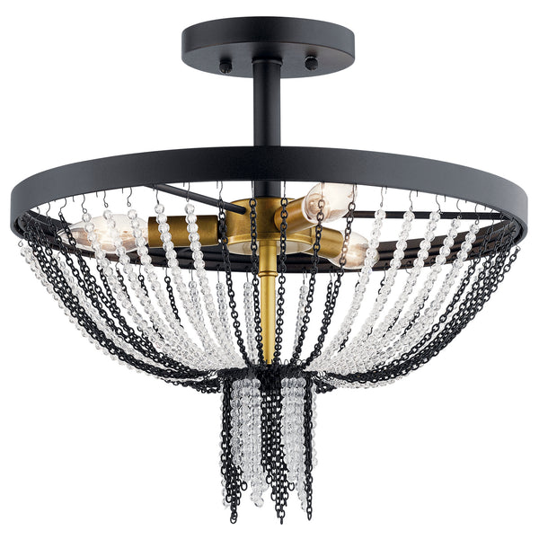 Kichler - 52049BKT - Three Light Semi Flush Mount - Alexia - Textured Black from Lighting & Bulbs Unlimited in Charlotte, NC