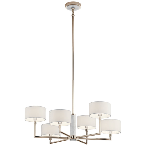 Kichler - 52052PN - Six Light Chandelier - Laurent - Polished Nickel from Lighting & Bulbs Unlimited in Charlotte, NC