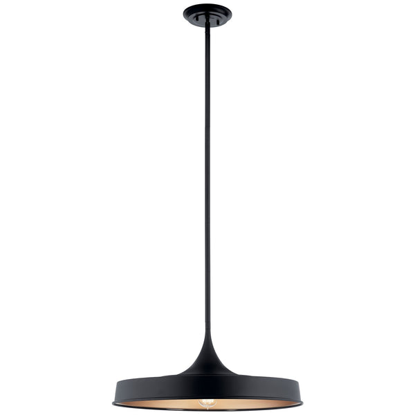 One Light Pendant/Semi Flush Mount from the Elias Collection in Black Finish by Kichler