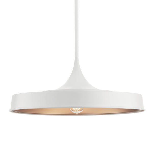 One Light Pendant/Semi Flush Mount from the Elias Collection in White Finish by Kichler