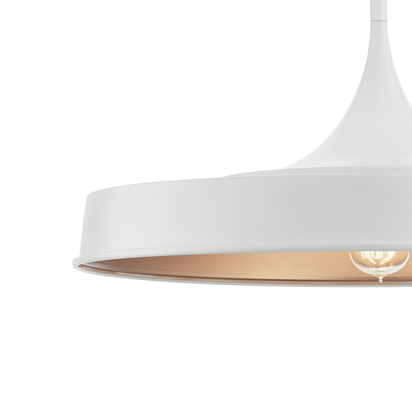 One Light Pendant/Semi Flush Mount from the Elias Collection in White Finish by Kichler