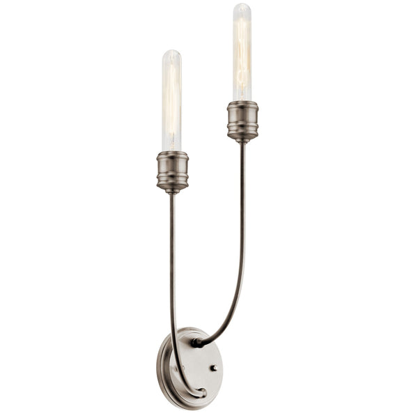 Two Light Wall Sconce from the Hatton Collection in Classic Pewter Finish by Kichler