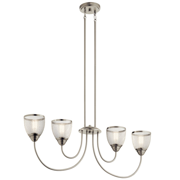 Kichler - 52273NI - Four Light Linear Chandelier - Voclain - Brushed Nickel from Lighting & Bulbs Unlimited in Charlotte, NC