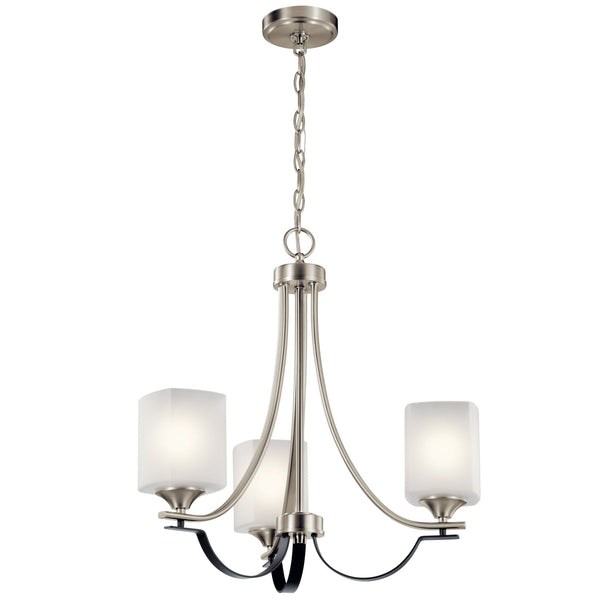 Three Light Chandelier/Semi Flush Mount from the Tula Collection in Brushed Nickel Finish by Kichler