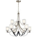 Nine Light Chandelier from the Tula Collection in Brushed Nickel Finish by Kichler