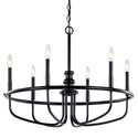 Six Light Chandelier from the Capitol Hill Collection in Black Finish by Kichler