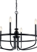 Six Light Chandelier from the Capitol Hill Collection in Black Finish by Kichler