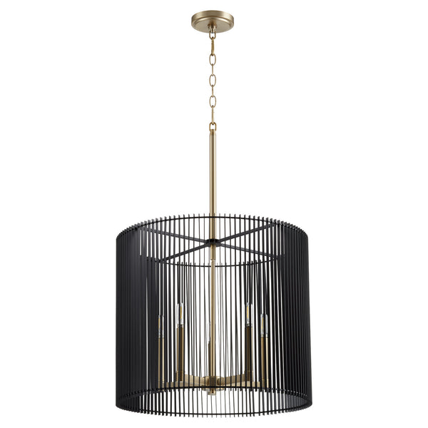 Quorum - 819-5-80 - Five Light Pendant - Finura - Aged Brass from Lighting & Bulbs Unlimited in Charlotte, NC