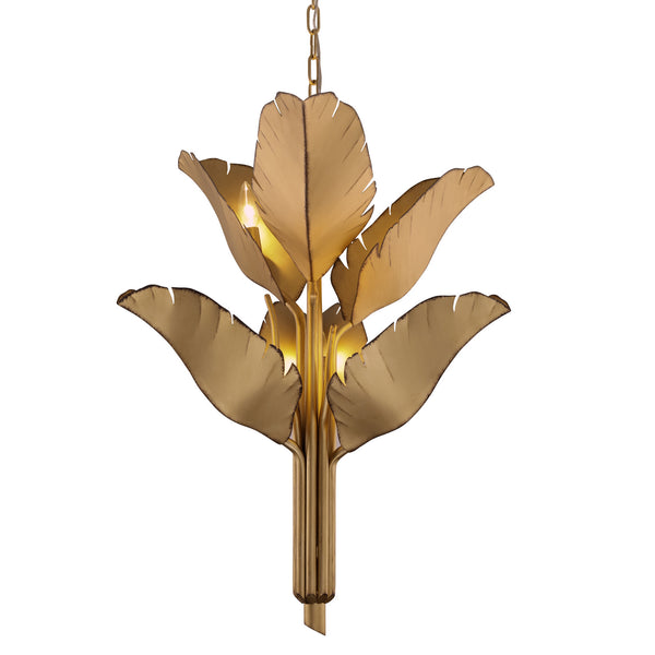 Varaluz - 901C06GO - Six Light Chandelier - Banana Leaf - Gold from Lighting & Bulbs Unlimited in Charlotte, NC