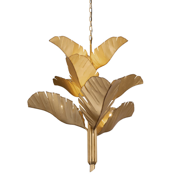 Varaluz - 901C09GO - Nine Light Chandelier - Banana Leaf - Gold from Lighting & Bulbs Unlimited in Charlotte, NC