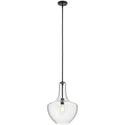 One Light Pendant from the Everly Collection in Black Finish by Kichler