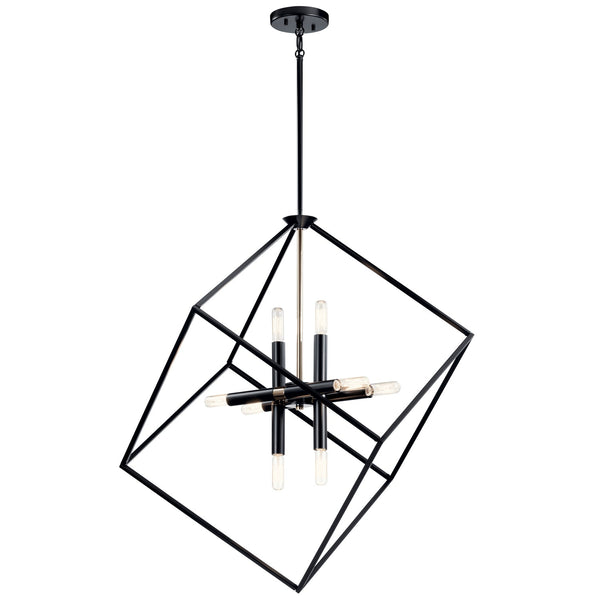 Eight Light Chandelier from the Cartone Collection in Black Finish by Kichler