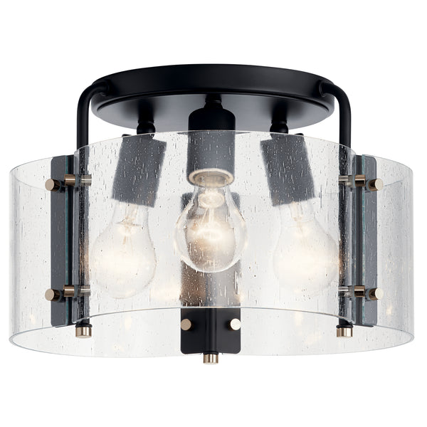 Kichler - 42954BK - Three Light Semi Flush Mount - Thoreau - Black from Lighting & Bulbs Unlimited in Charlotte, NC