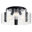 Kichler - 42955BK - Three Light Semi Flush Mount - Thoreau - Black from Lighting & Bulbs Unlimited in Charlotte, NC