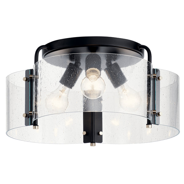 Kichler - 42955BK - Three Light Semi Flush Mount - Thoreau - Black from Lighting & Bulbs Unlimited in Charlotte, NC
