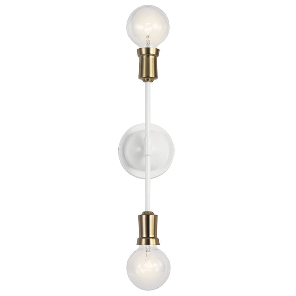 Two Light Wall Sconce from the Armstrong Collection in White Finish by Kichler