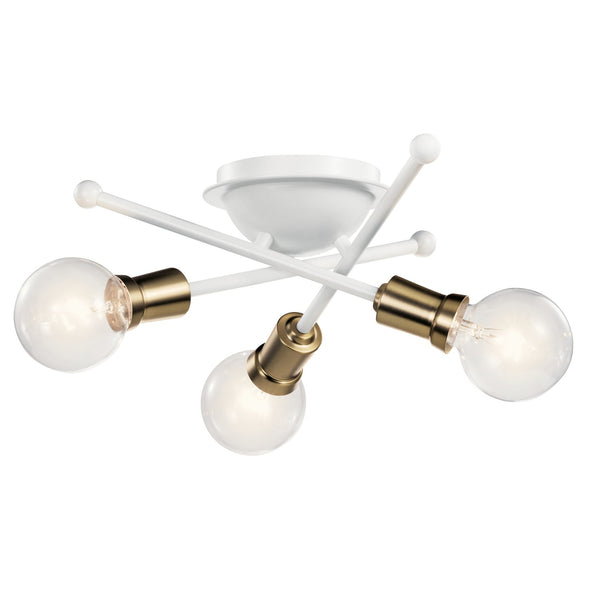 Three Light Flush Mount from the Armstrong Collection in White Finish by Kichler
