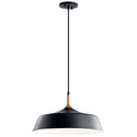 One Light Pendant from the Danika Collection in Black Finish by Kichler