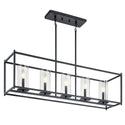Five Light Linear Chandelier from the Crosby Collection in Black Finish by Kichler