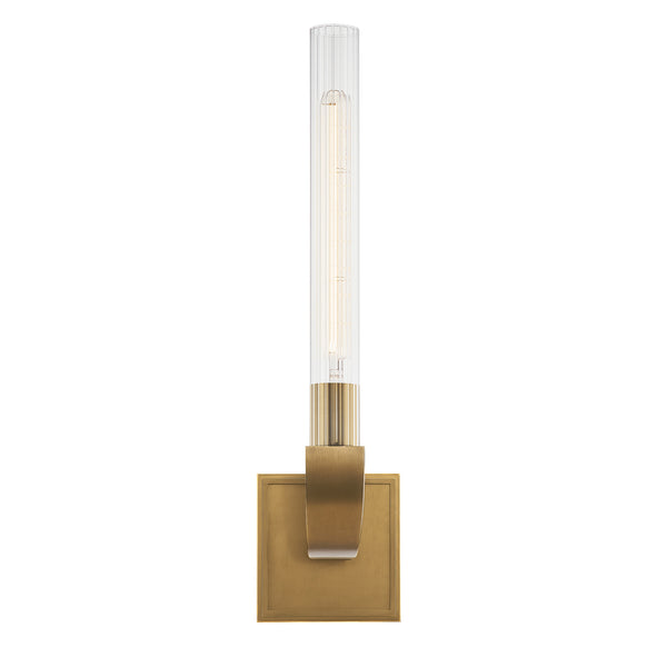 Alora - WV316001VBCR - One Light Bathroom Fixture - Flute - Ribbed Glass/Vintage Brass from Lighting & Bulbs Unlimited in Charlotte, NC