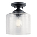 One Light Semi Flush Mount from the Winslow Collection in Black Finish by Kichler