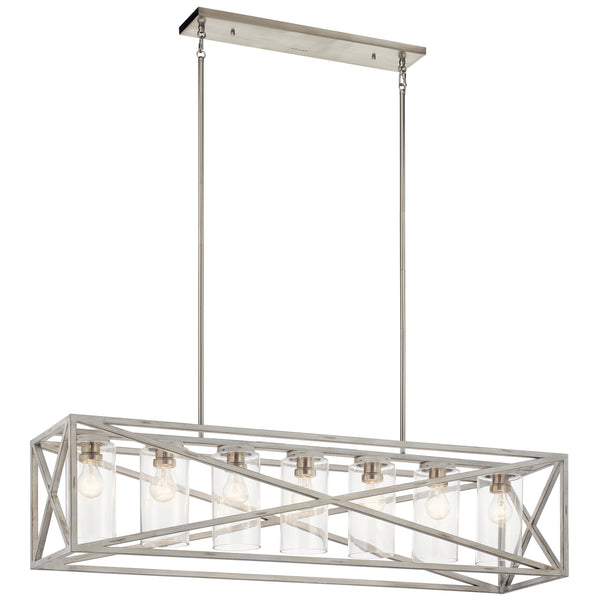 Kichler - 44082DAW - Seven Light Linear Chandelier - Moorgate - Distressed Antique White from Lighting & Bulbs Unlimited in Charlotte, NC