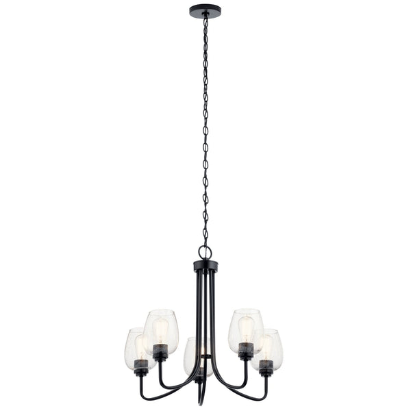Five Light Chandelier from the Valserrano Collection in Black Finish by Kichler