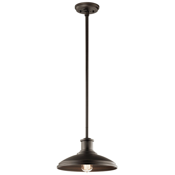 One Light Outdoor Pendant/Semi Flush Mount from the Allenbury Collection in Olde Bronze Finish by Kichler