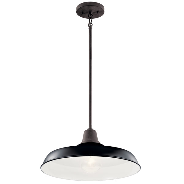 Kichler - 49993BK - One Light Outdoor Pendant/Semi Flush Mount - Pier - Black from Lighting & Bulbs Unlimited in Charlotte, NC