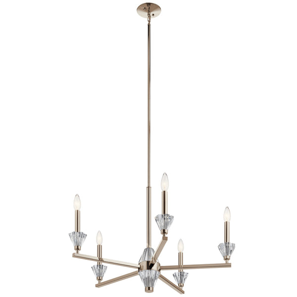 Five Light Chandelier from the Calyssa Collection in Polished Nickel Finish by Kichler